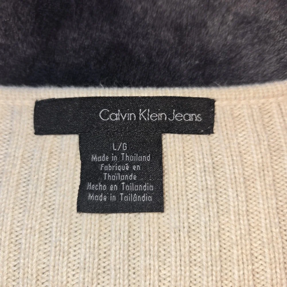 Calvin Klein Jeans‎ Tan V-Neck Sweater Women's Size Large